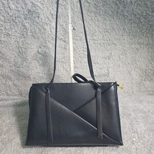 Madison West Shoulder Bag Black Envelope Design Buttery SOFT Vegan Leather Purse